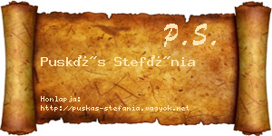 Puskás Stefánia névjegykártya