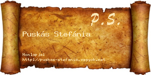 Puskás Stefánia névjegykártya
